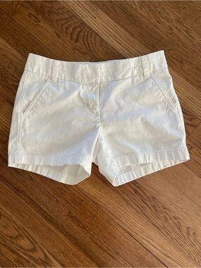 J. Crew White Cotton Chino Shorts